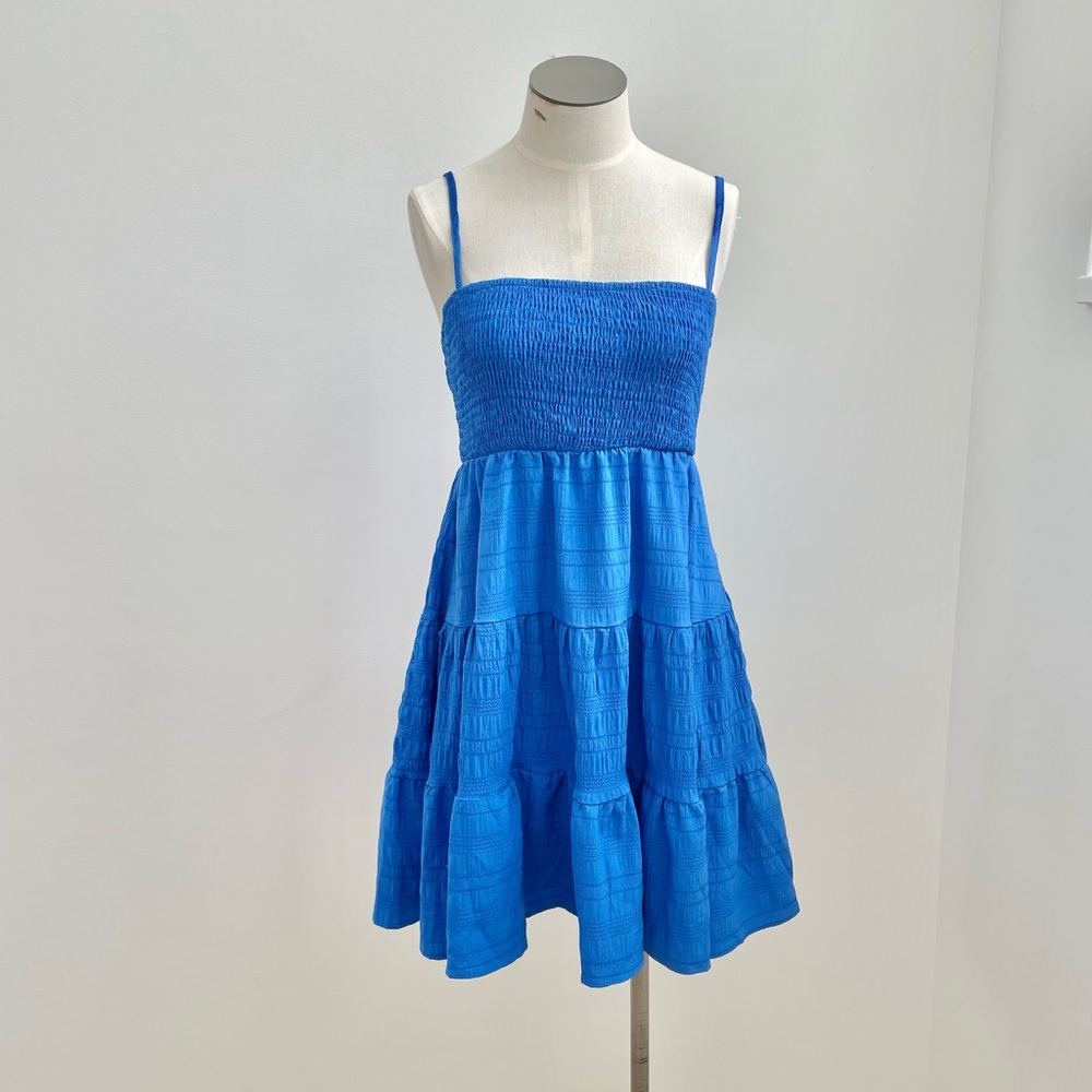 SHEIN Vibrant Blue Textured Dress